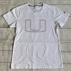 adidas White University of Miami Logo Women’s Short Sleeve T-shirt
